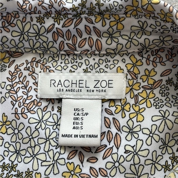 Rachel Zoe Size Small preppy Floral Button-Down Tank Top - Picture 5 of 6